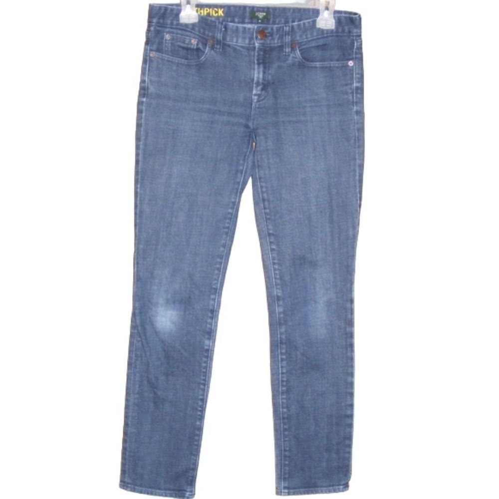 J.CREW Factory Toothpick Jeans, 29, Slender leg, Zipper fly, Indigo Blue
